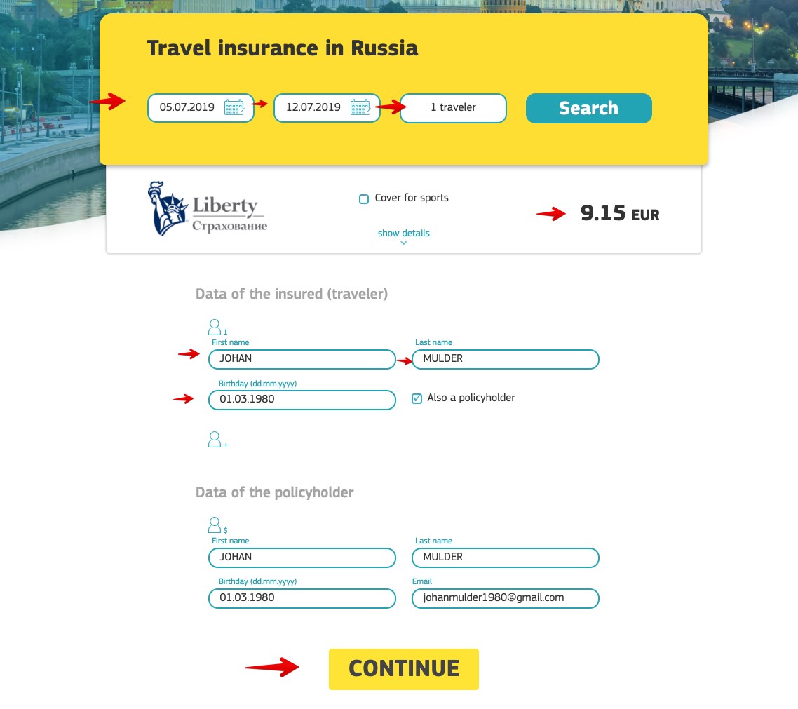 Cherehapa - Assicurazione di viaggio in Russia - Liberty assicurazione